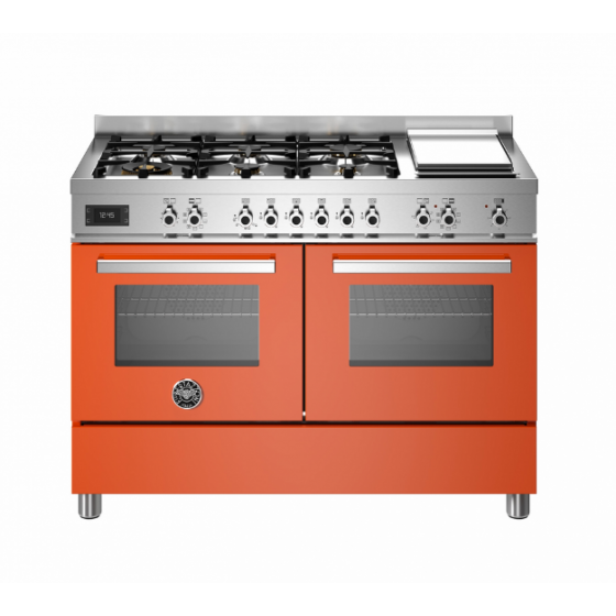 BERTAZZONI PRO12 6G 2E AR T Ηλεκτρική Κουζίνα με Εστίες Αερίου & grill Teppanyaki 120cm Πορτοκαλί BERTAZZONI PRO12 6G 2E AR T Ηλεκτρική Κουζίνα με Εστίες Αερίου & grill Teppanyaki 120cm Πορτοκαλί